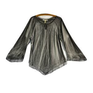 STUDIO WEST APPAREL Grey Flowy Long Sleeve Blouse Woman’s Size XL